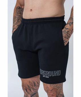 casual fun UNDRGROUND Double Print Cotton Shorts (Black)