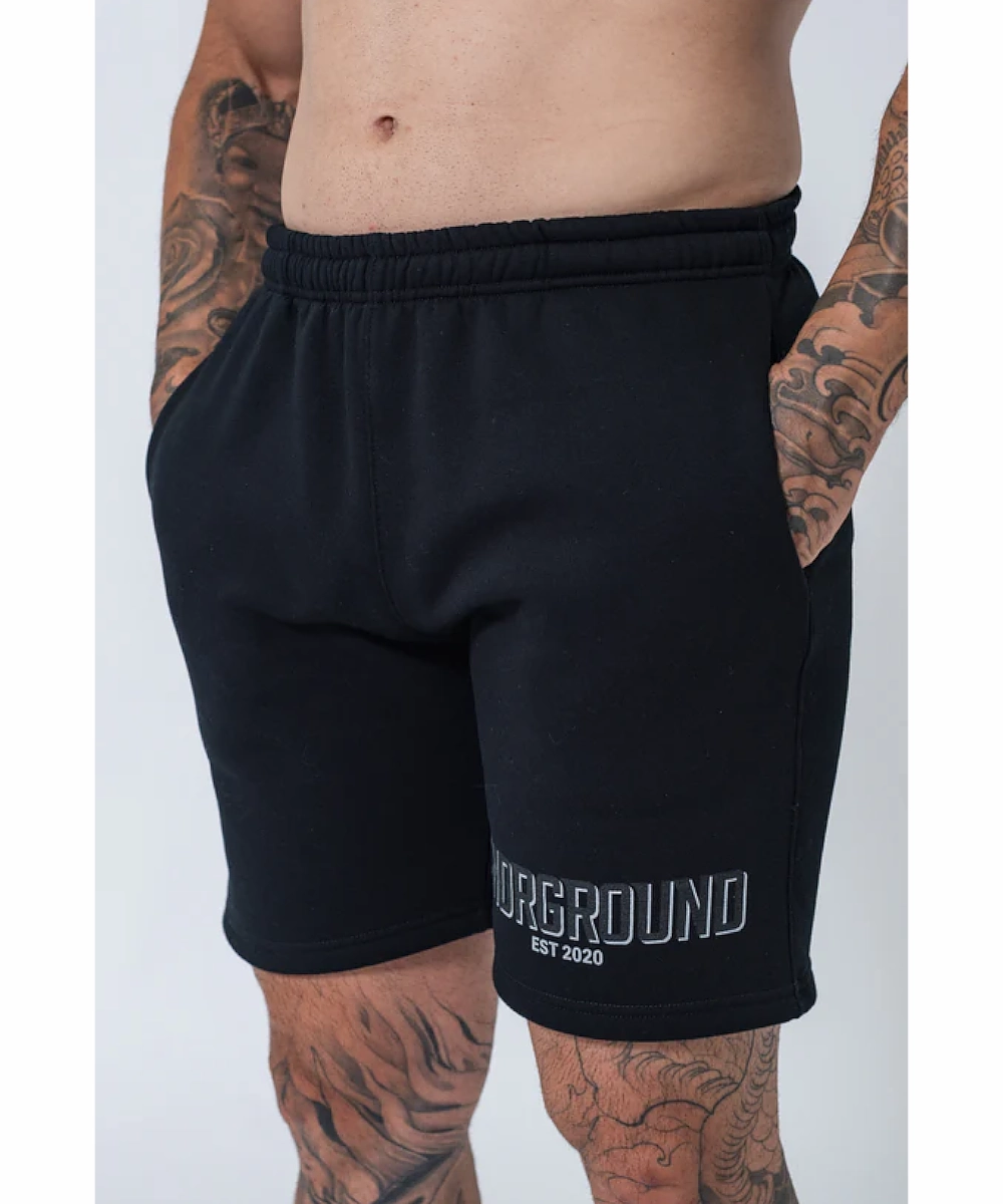 casual fun UNDRGROUND Double Print Cotton Shorts (Black)