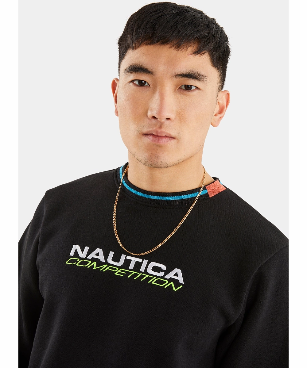 Nautica Competition Croker Sweatshirt (Black) SoftenedEdges NoSlipGrip