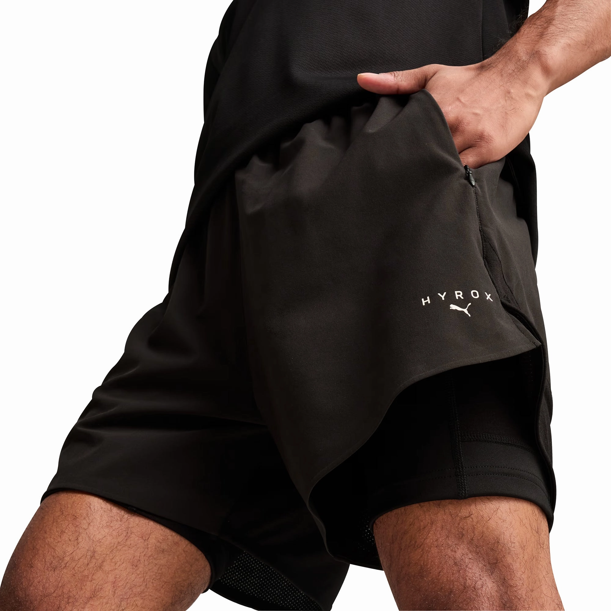 Puma X HYROX 2 In 1 Mens Training Shorts - Black Winter Core Conscious Fit