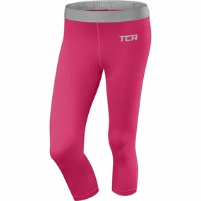 TCA Pro Performance Endurance Womens 3/4 Capri Running Tights - Pink passion venue