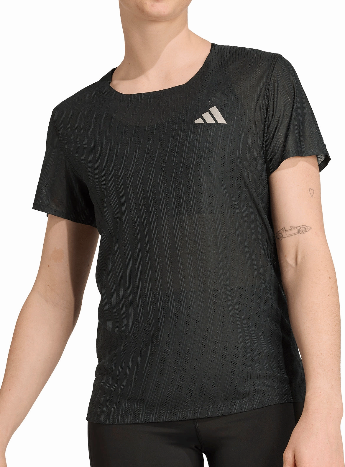 Fun Style Easy Wear Option adidas ADI365 ClimaCool  Short Sleeve Womens Running Top - Black