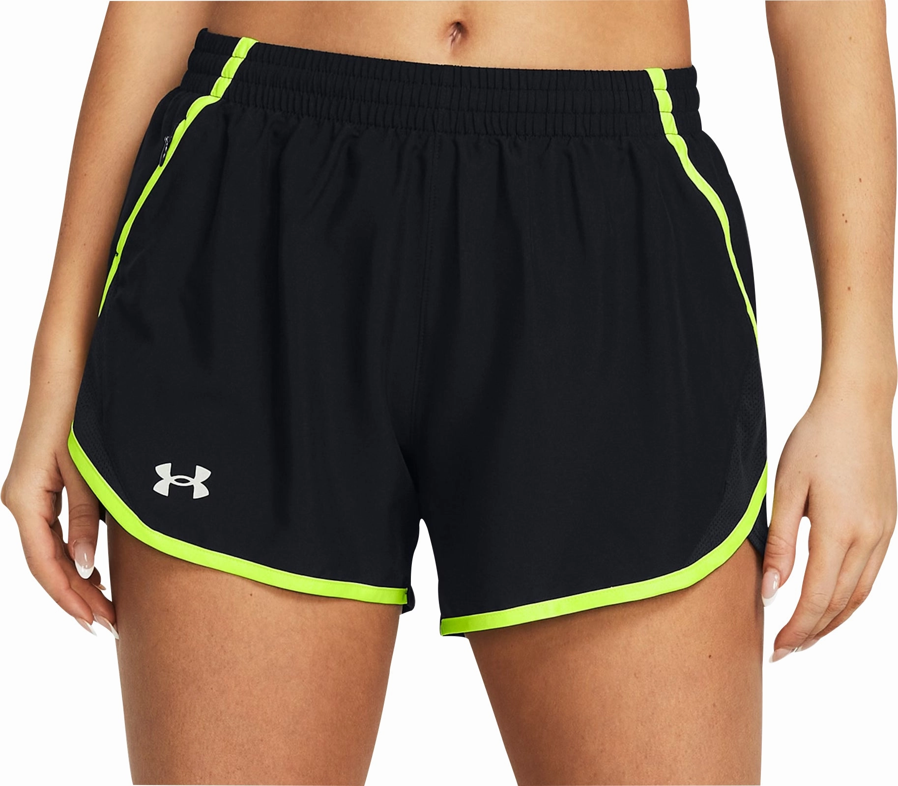 Under Armour Fly By 3 Inch Womens Running Shorts - Black cord venue