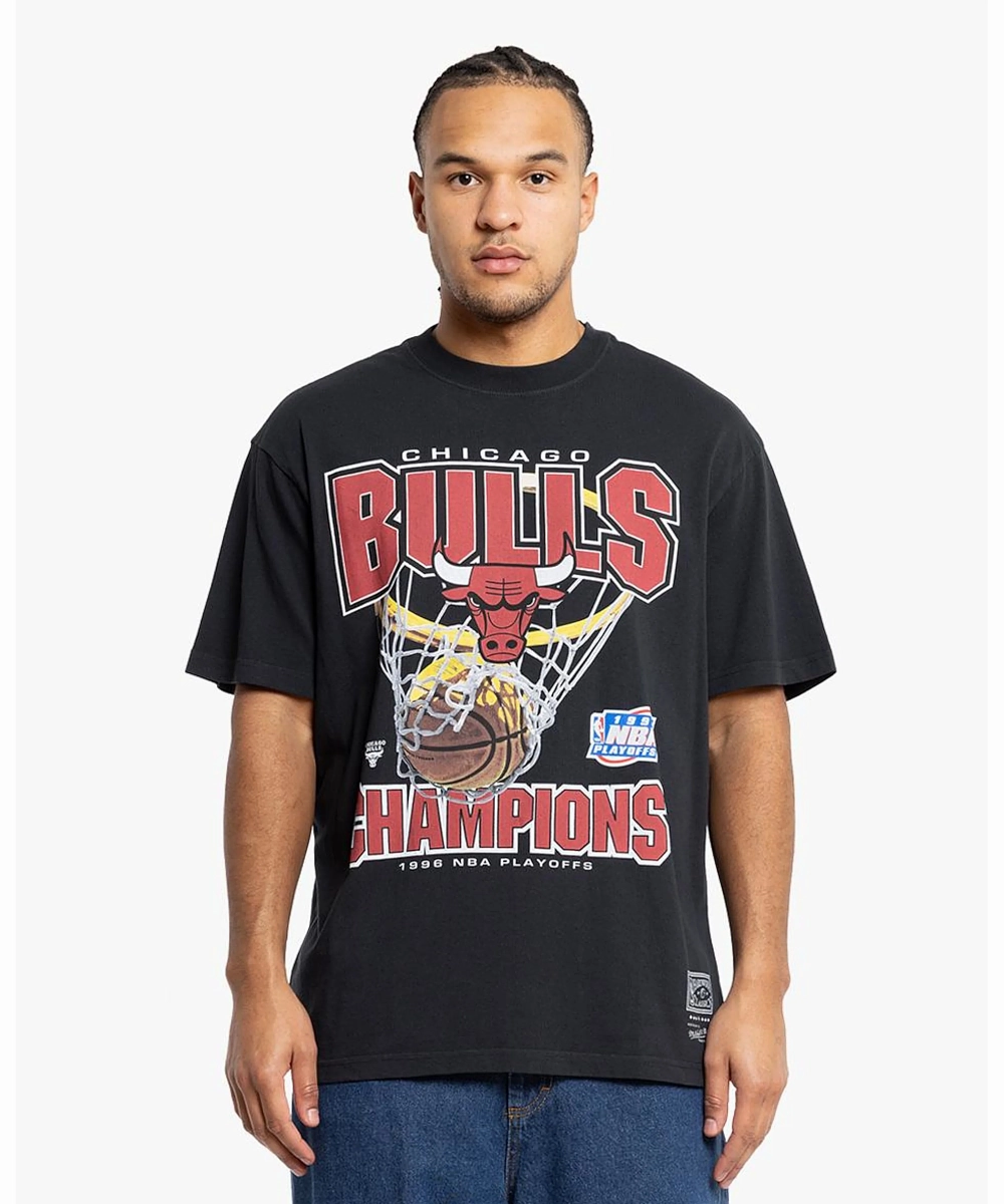 Mitchell & Ness Chicago Bulls Nothing But Net Tee (Faded Black) Conscious Fit