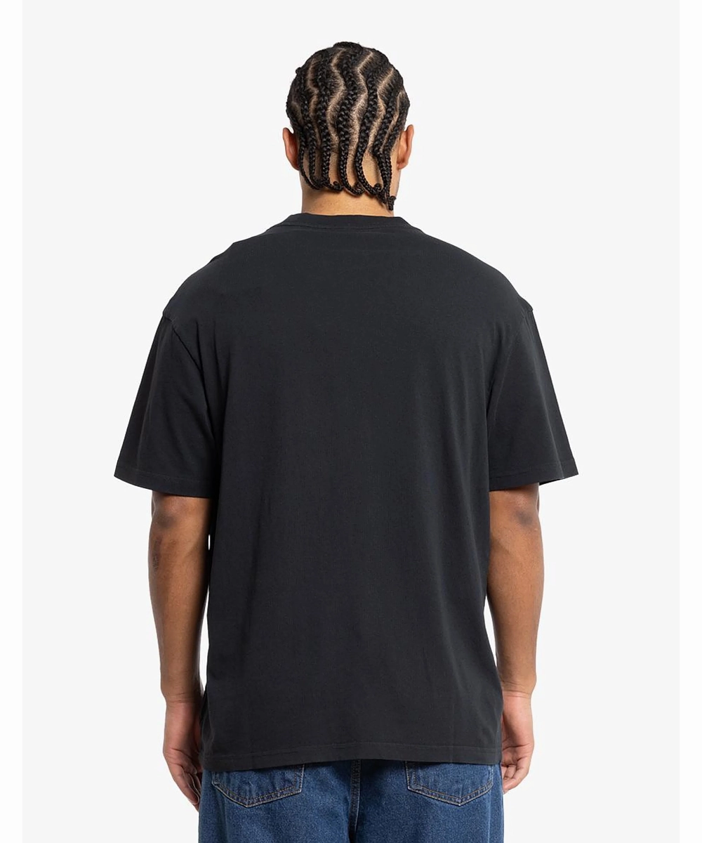 Mitchell & Ness Chicago Bulls Nothing But Net Tee (Faded Black) Layered Hem Details SustainableCertified