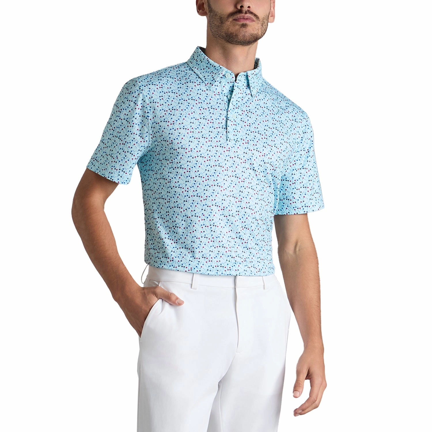 Moisture Wicking Fabric G/Fore Aye Poppy Tech Jersey Golf Polo Shirt - Daybreak
