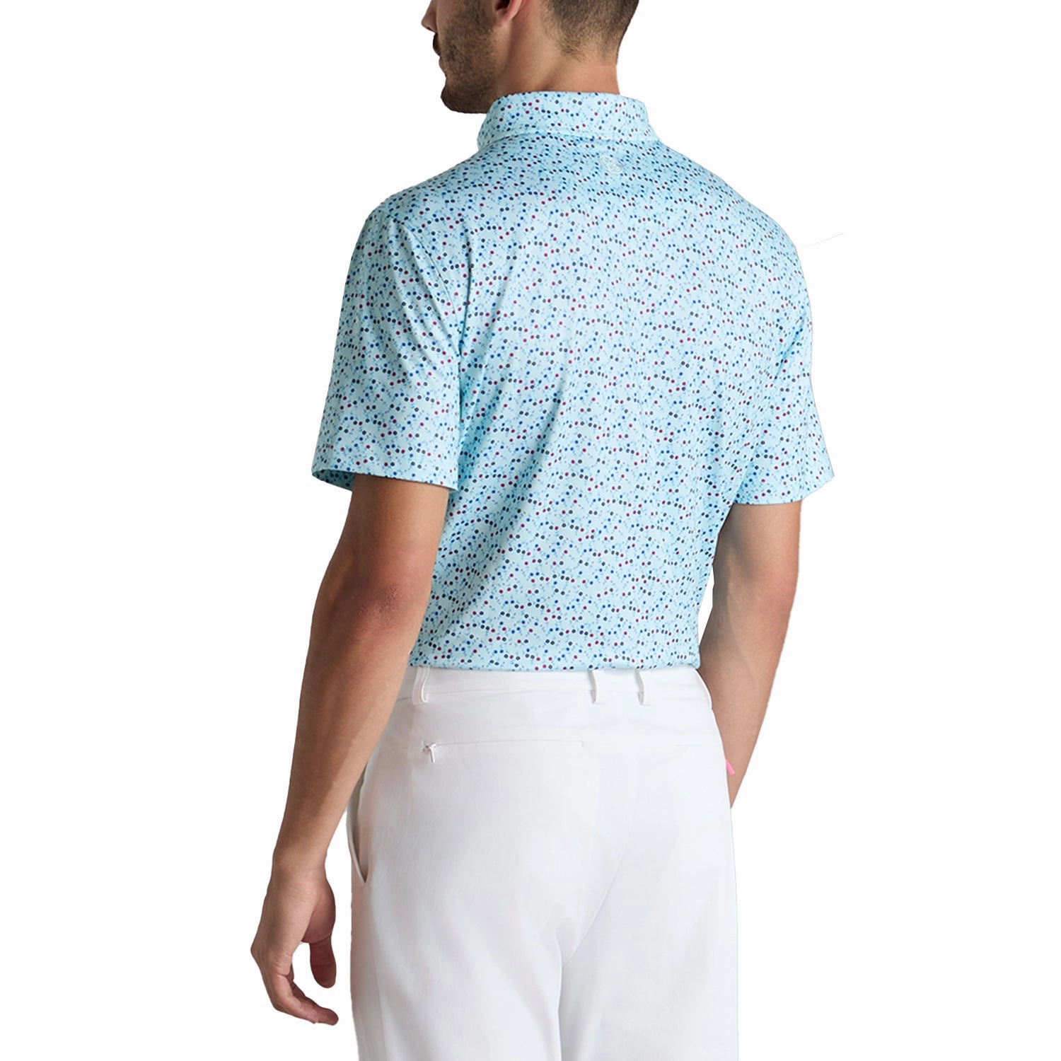 NonRestrictive Shoulder Design G/Fore Aye Poppy Tech Jersey Golf Polo Shirt - Daybreak
