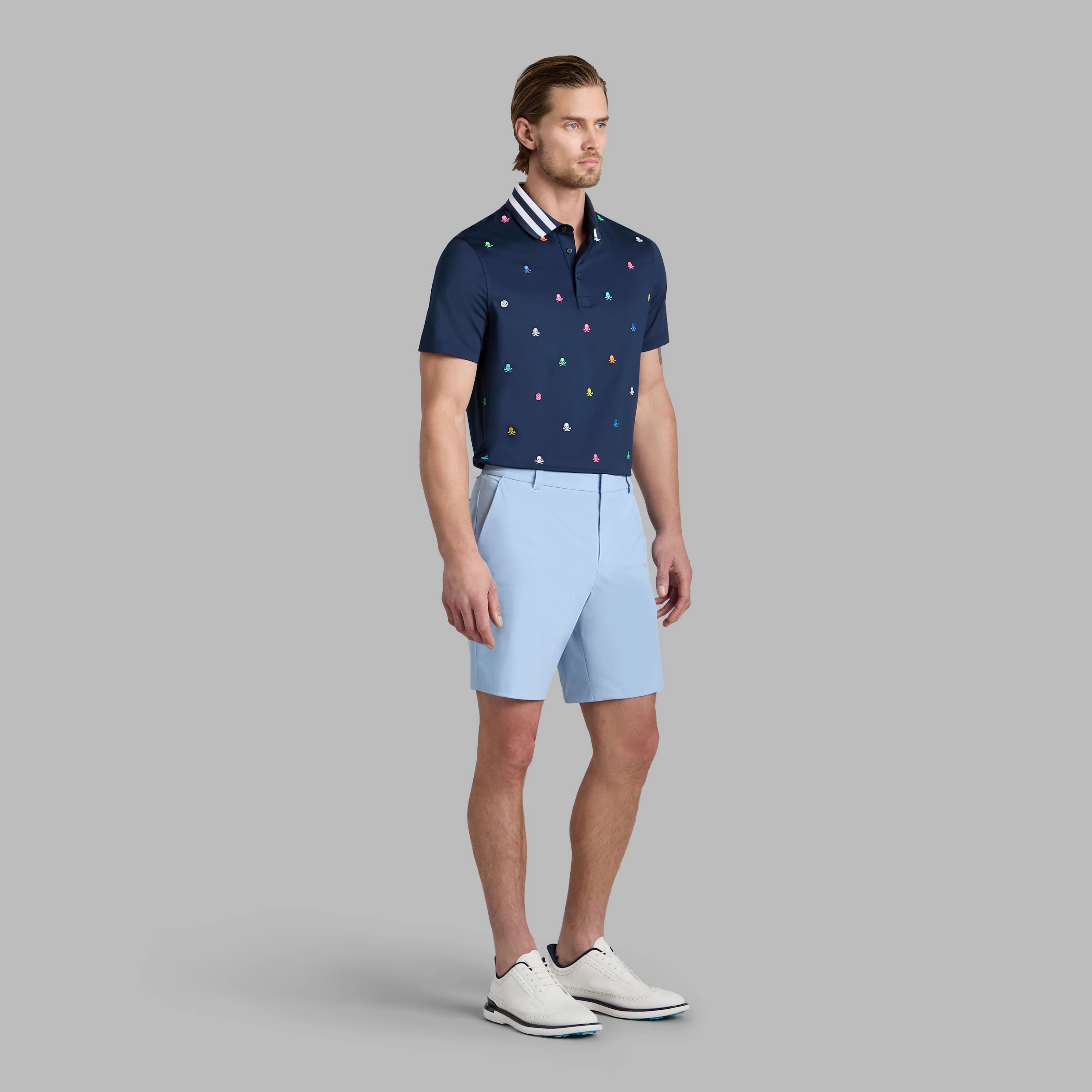 AllPurpose Knitting G/Fore Embroidered Tech Jersey Golf Polo Shirt - Twilight