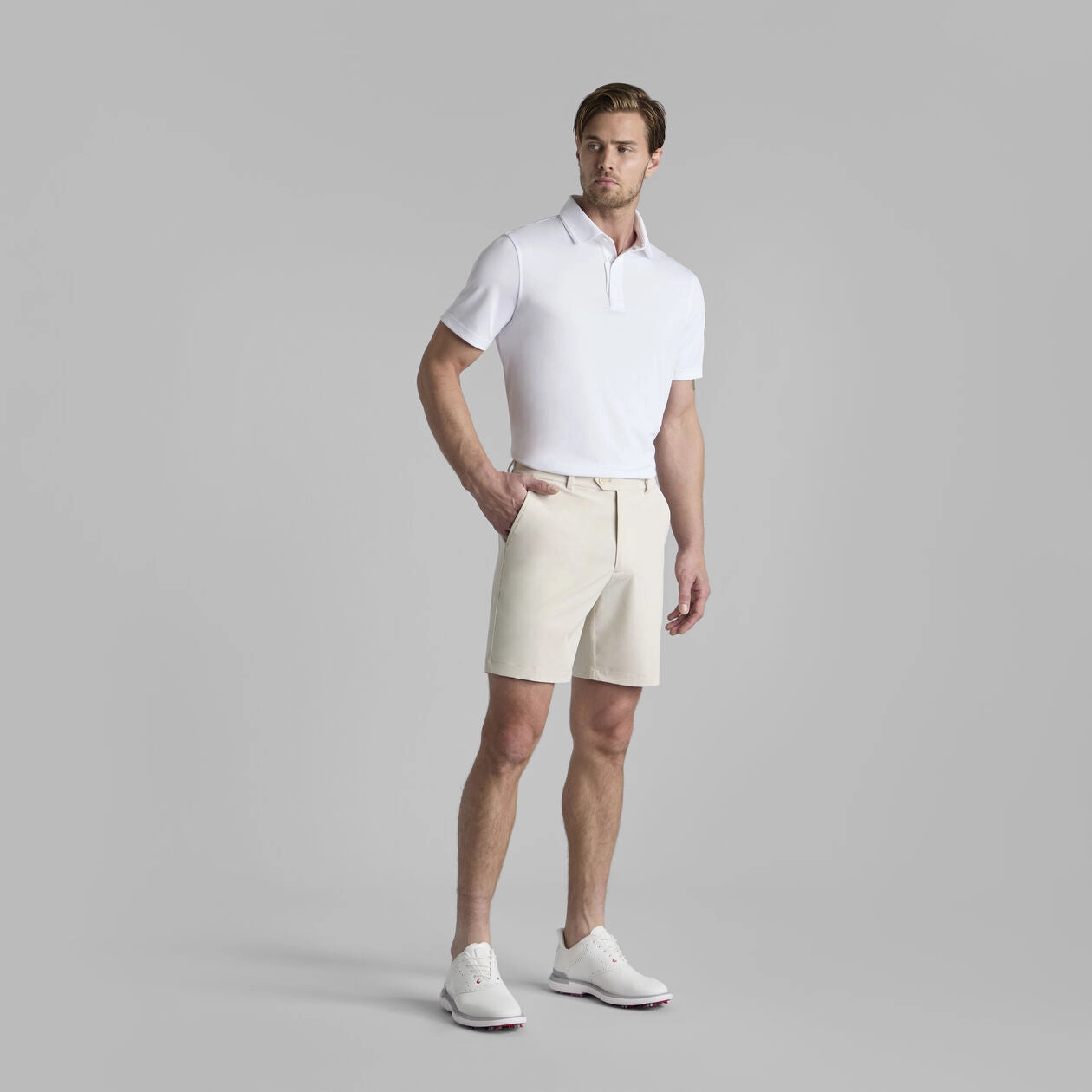 Lightweight Knit G/Fore Essential Performance Pique Golf Polo Shirt - Snow