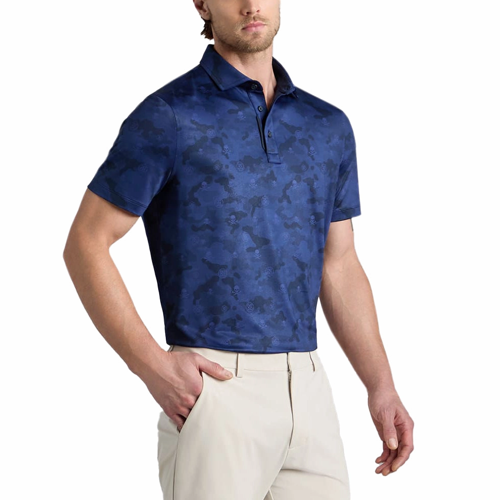 Lightweight Knit Material G/Fore Icon Camo Tech Jersey Golf Polo Shirt - Twilight