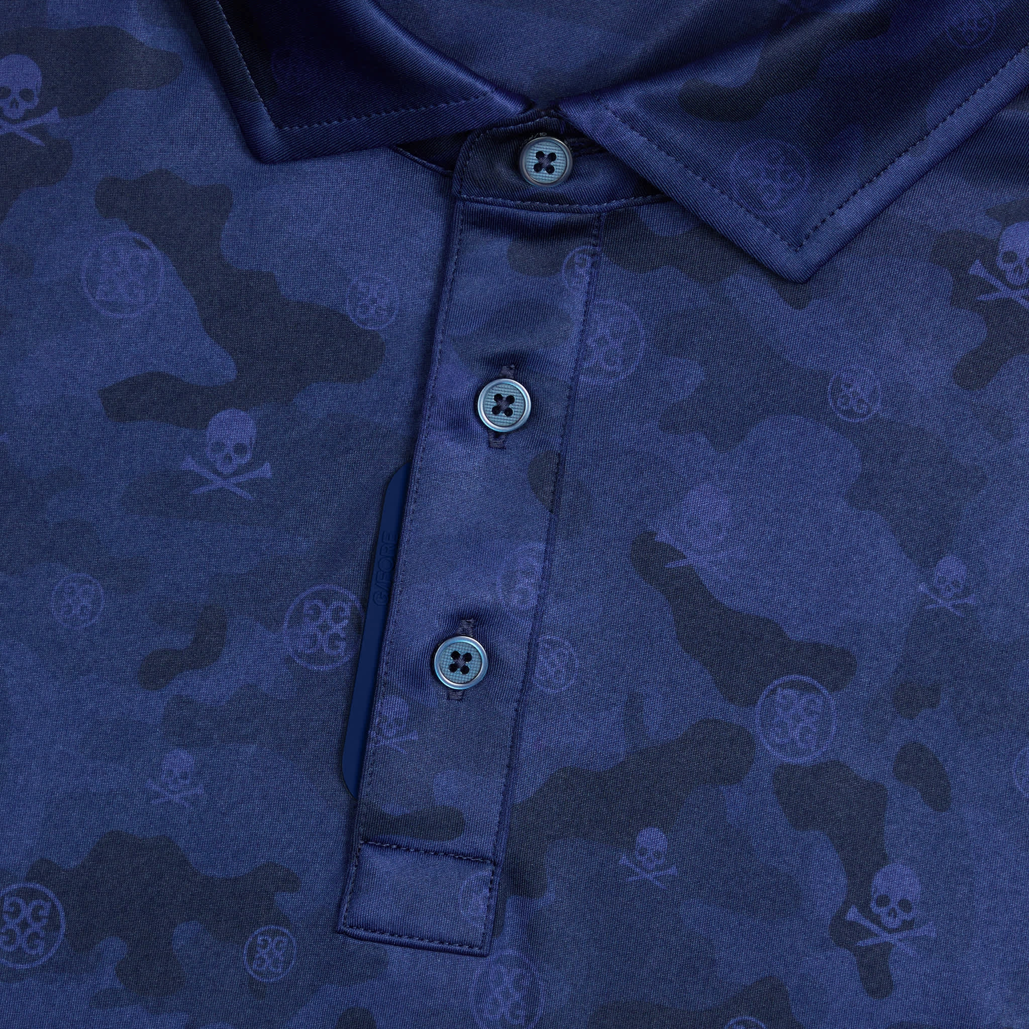G/Fore Icon Camo Tech Jersey Golf Polo Shirt - Twilight Lounge Wear SoftTouch Collar Lining