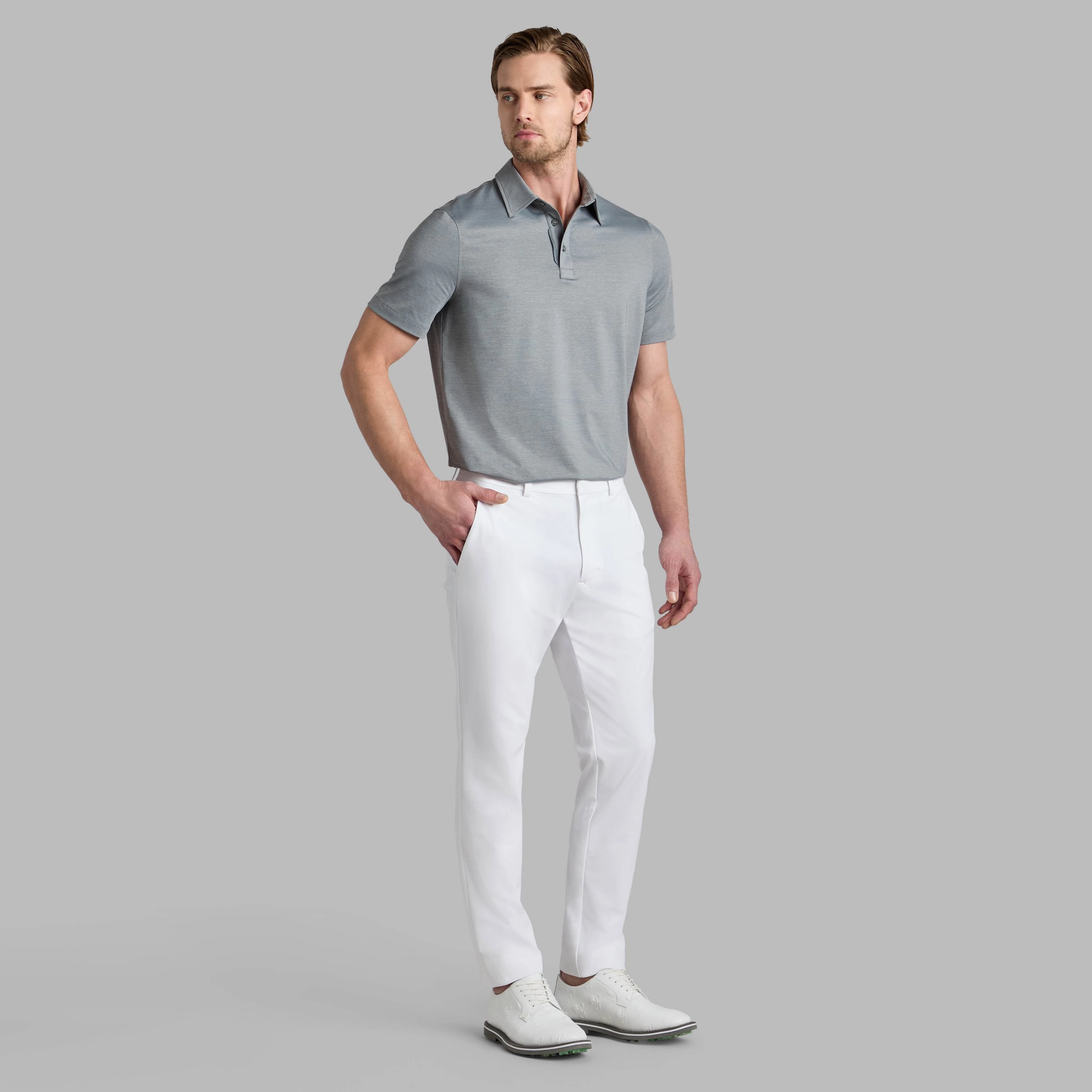 G/Fore Melange Ice Nylon Golf Polo Shirt - Charcoal Melange Versatile Wardrobe Comfort Fit