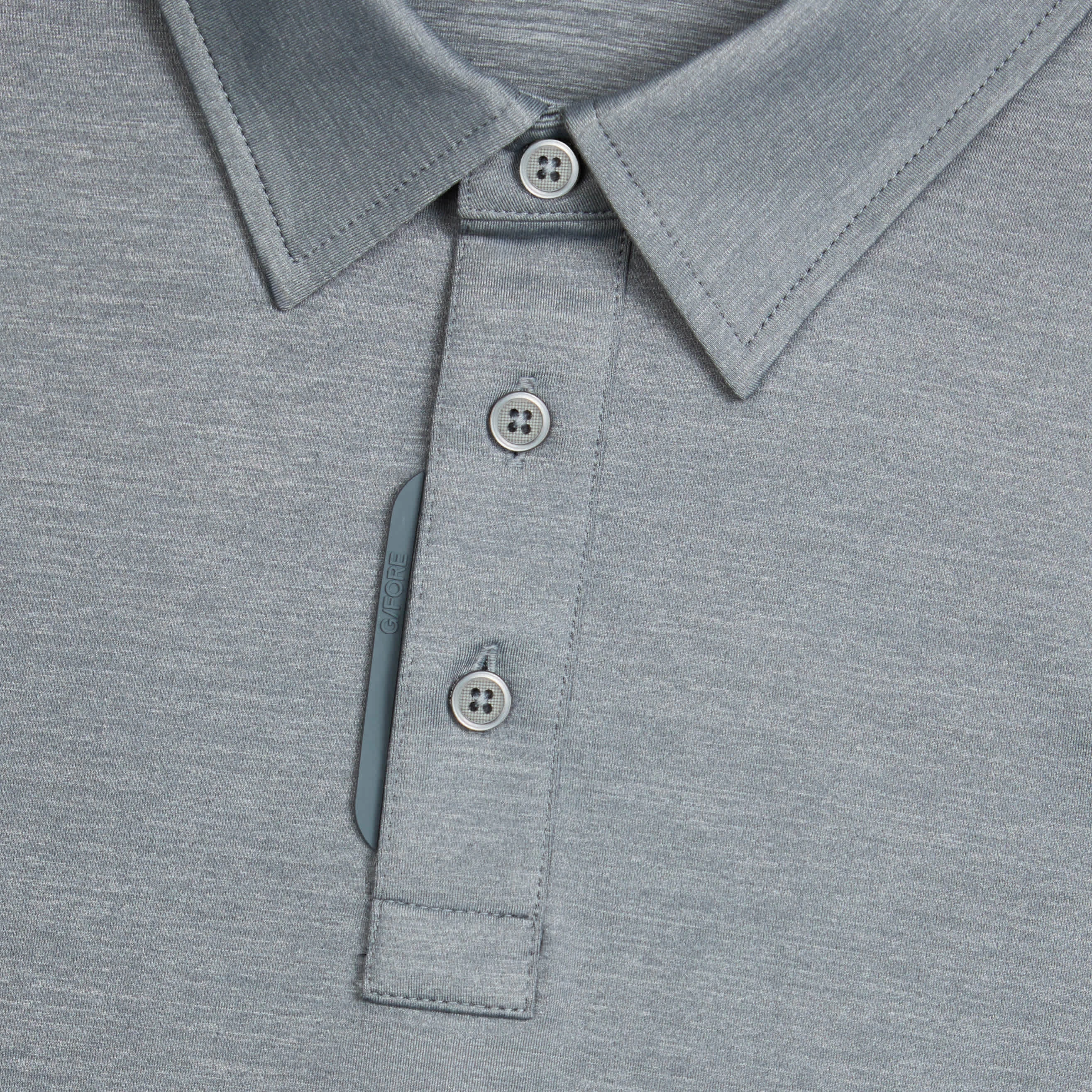 Tailored Silhouette Sweat Resistant Lining G/Fore Melange Ice Nylon Golf Polo Shirt - Charcoal Melange