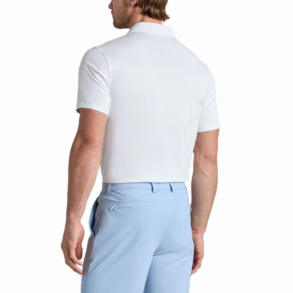 G/Fore Melange Ice Nylon Golf Polo Shirt - Snow Melange NoChafe Collar Lining Thermoregulating Fabric