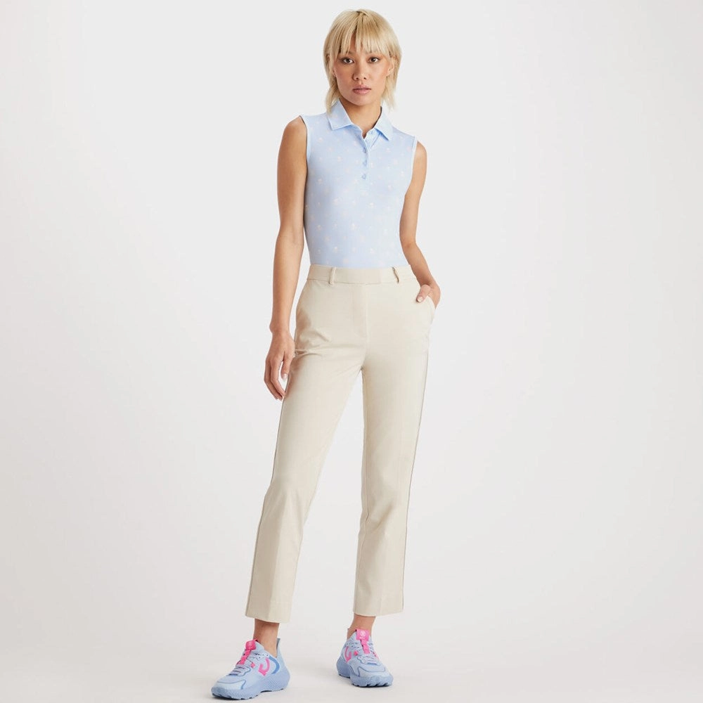 G/Fore Women's RGB Tech Jersey Sleeveless Golf Polo Shirt - Sky Layering Staple Athletic Fit