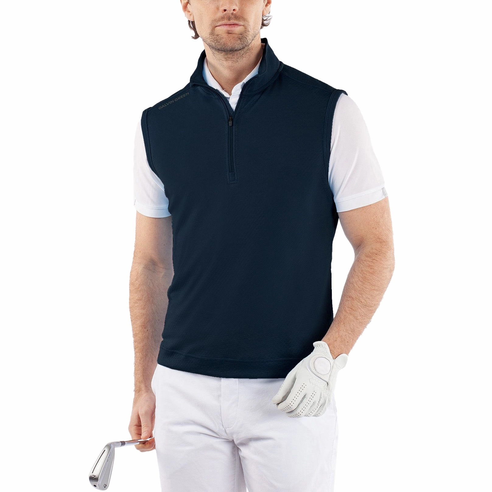 Yoke Back Seamless Galvin Green Del Insulating Golf Vest - Navy