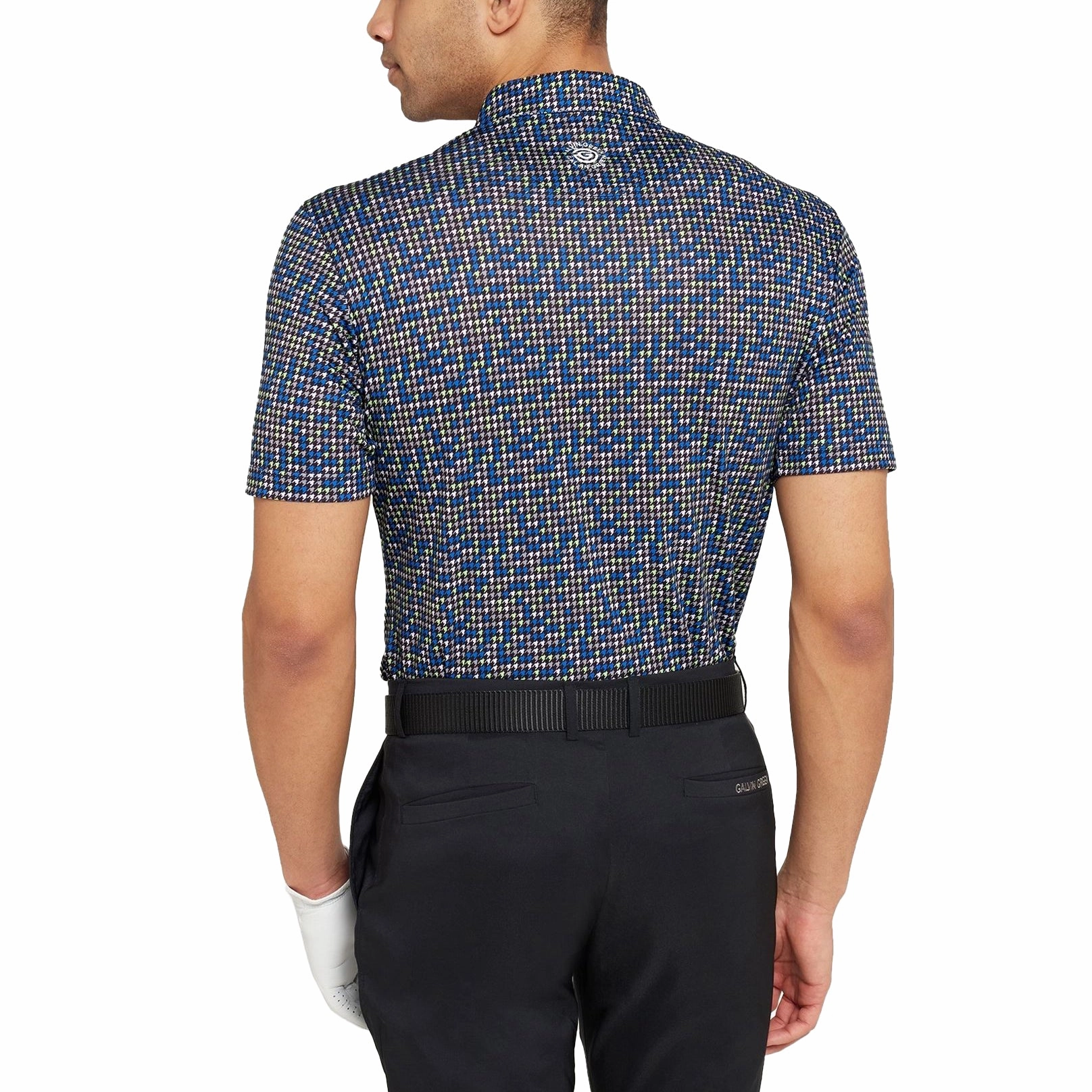 Galvin Green Marlo Breathable Golf Polo Shirt - Black/Royal Blue Athletic Cut