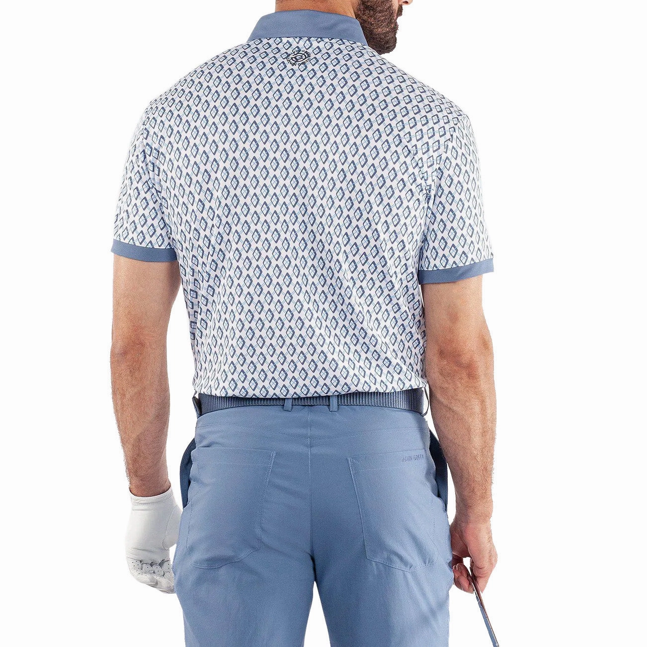 Galvin Green Maxwell Golf Shirt - Moonlight Blue/White AntiStatic Fabric Treatment