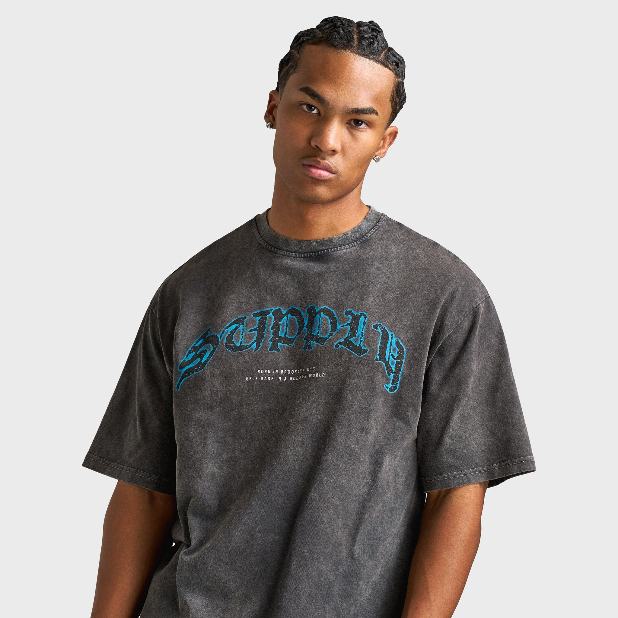 Flexible Ribbing Supply & Demand Tatter Tee / Washed Black