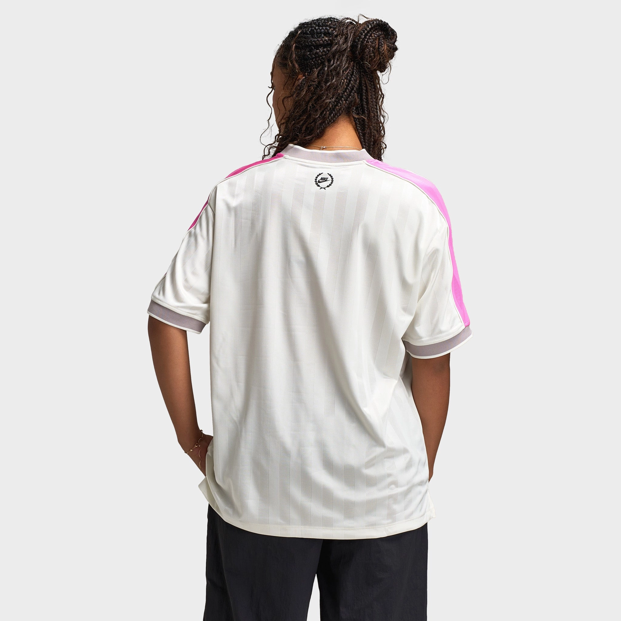 BiodegradableMaterial Multi Panel Structure Nike Sportswear Women's V Neck Jersey Sail / Playful Pink