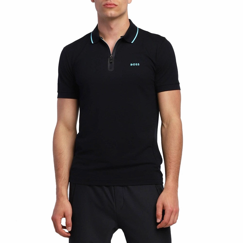 BOSS Philix Slim Fit Polo Shirt - Dark Blue Fashionable Fit Travel Staple