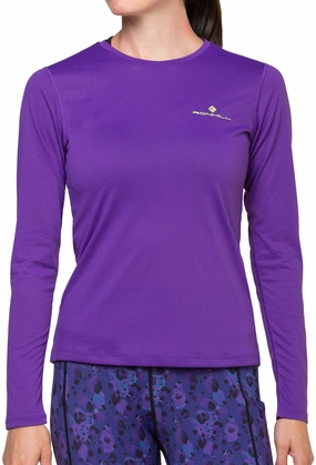 Ronhill Core Long Sleeve Womens Running Top - Purple shopper Work - wear