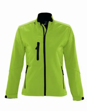 Polish Glow AntiBacterialTreatment Ladies Roxy Soft Shell Jacket | ABSHINT GREEN