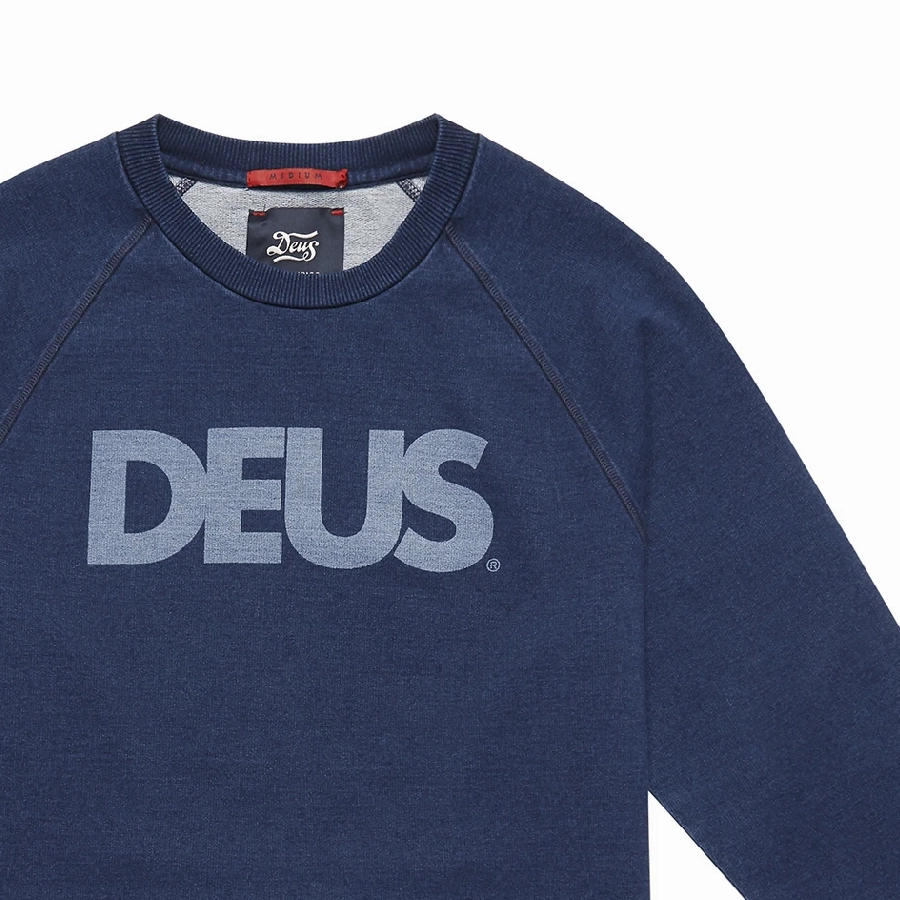 Deus Ex Machina All Caps Indigo Crew (Dark Indigo) Model Glow ReflectiveTrims