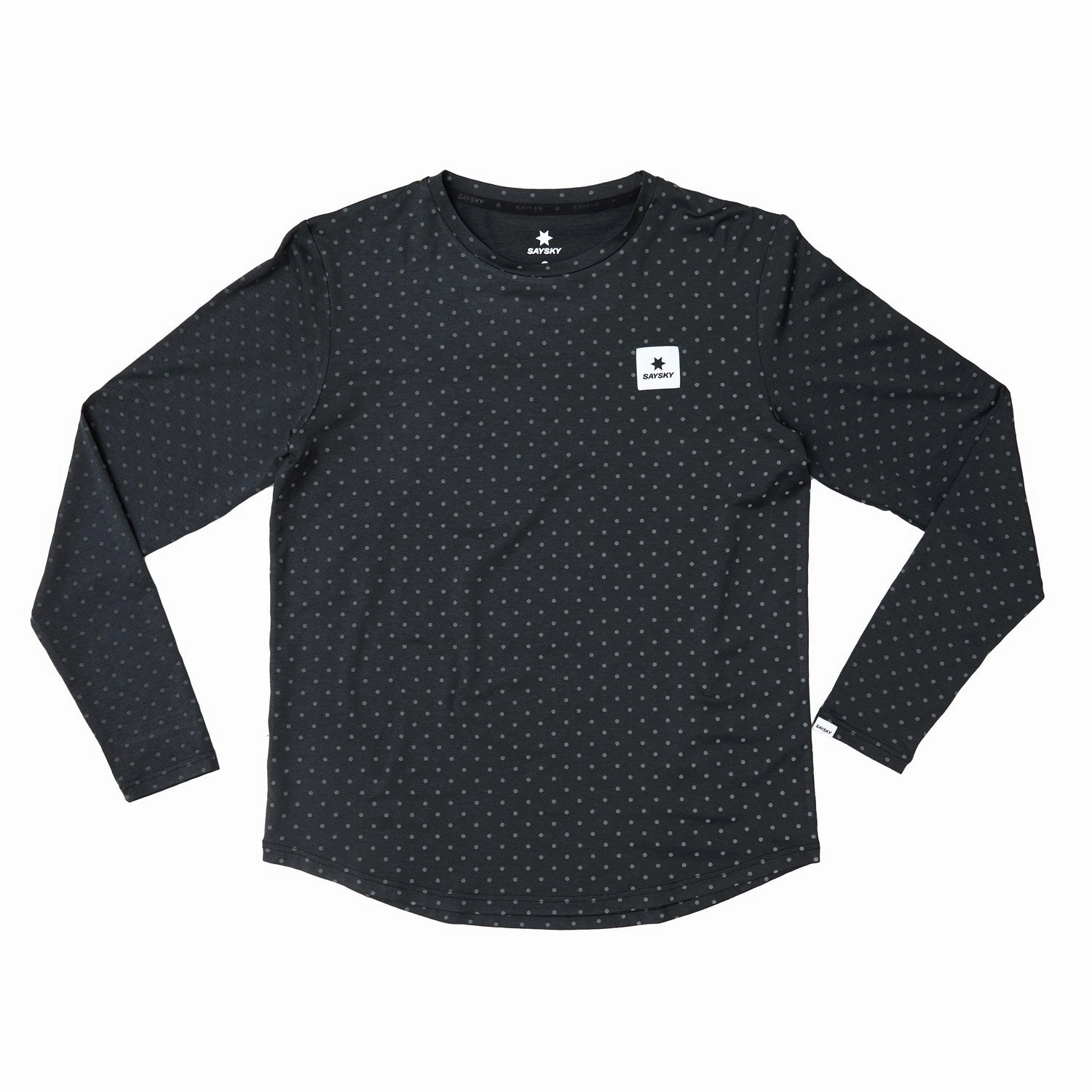 Snug fit SAYSKY Men's Reflective Polka Pace Top Black