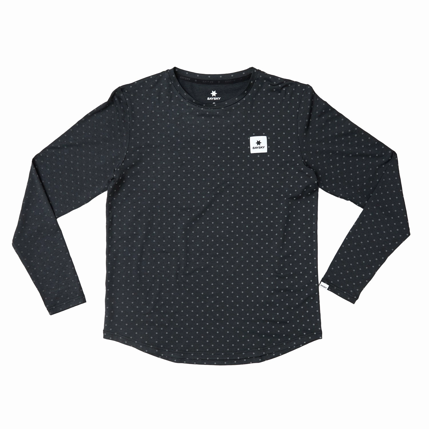 SAYSKY Men's Reflective Polka Pace Top Black Epic Core Heroine Glow
