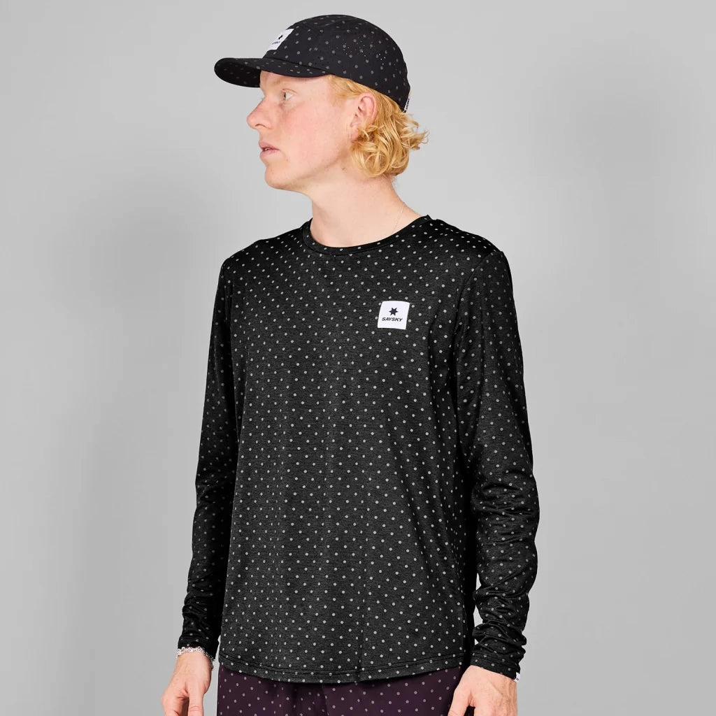 FrictionReducing Lining casual fun SAYSKY Men's Reflective Polka Pace Top Black