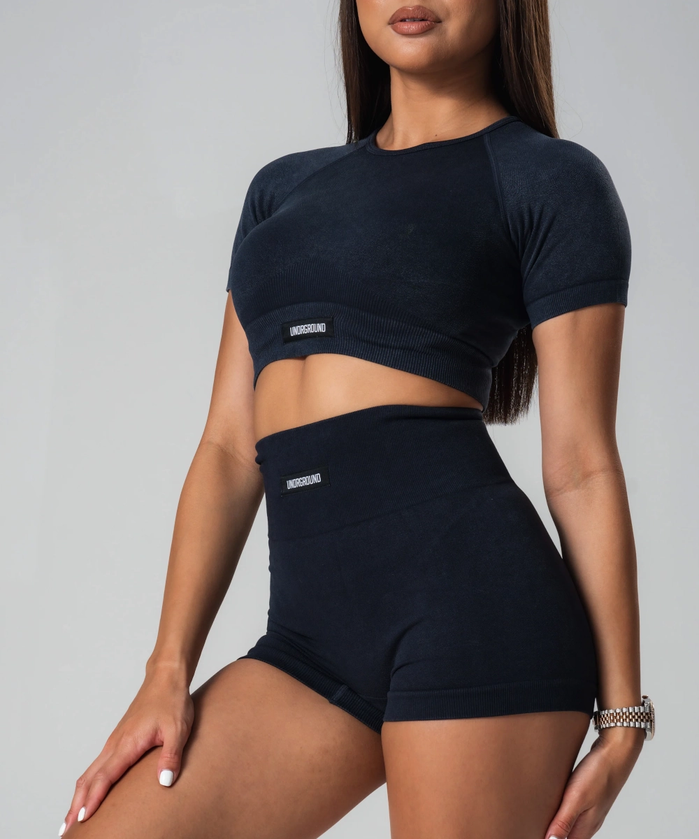 Dream Base UNDRGROUND Seamless Crop Top (Washed Out Black)