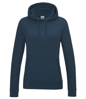 UltraSoft Texture Girlie College Hoodie | AIRFORCE BLUE