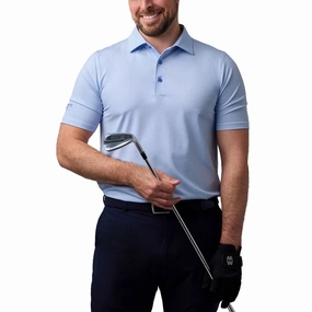 Sustainable Production Certification Glenmuir Carribridge Performance Polo Golf Shirt - White/ Light Blue