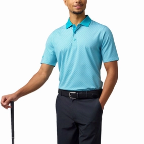 Glenmuir Gullane Performance Polo Golf Shirt - White/ Lagoon Advanced Moisture Management Fashionable Fit