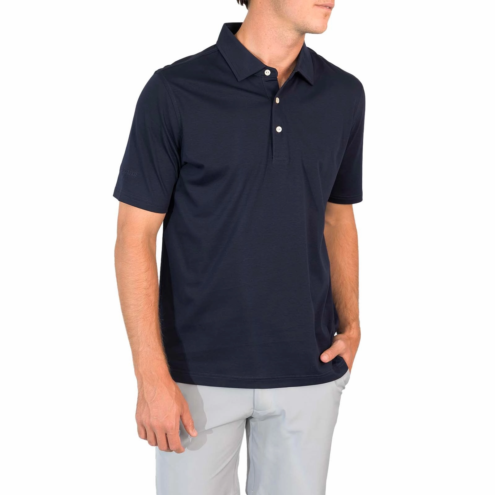 Glenmuir Tain Mercerised Cotton Golf Polo Shirt - Navy Travel Ready