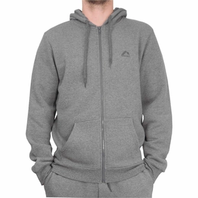 AntiPilling Spanish Glow More Mile Vibe Mens Full Zip Fleece Hoody - Grey