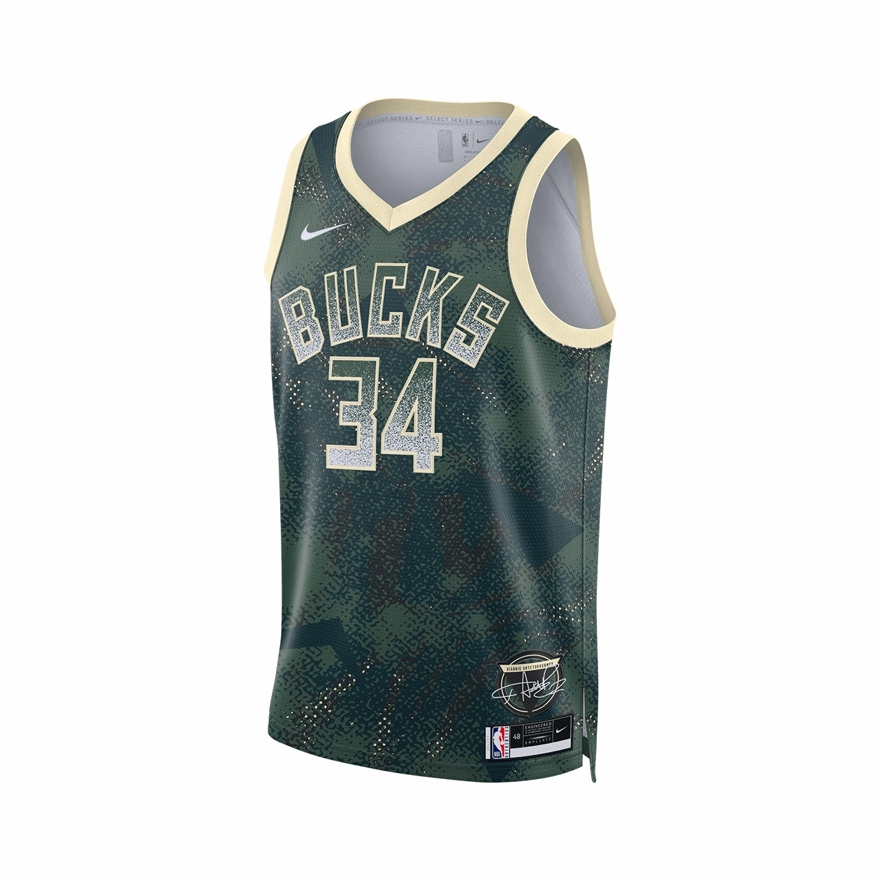 Reflective Trims Elastic Free Nike Dri-FIT NBA 2024/25 Select Series Swingman Jersey - Giannis Antetokounmpo Milwaukee Bucks