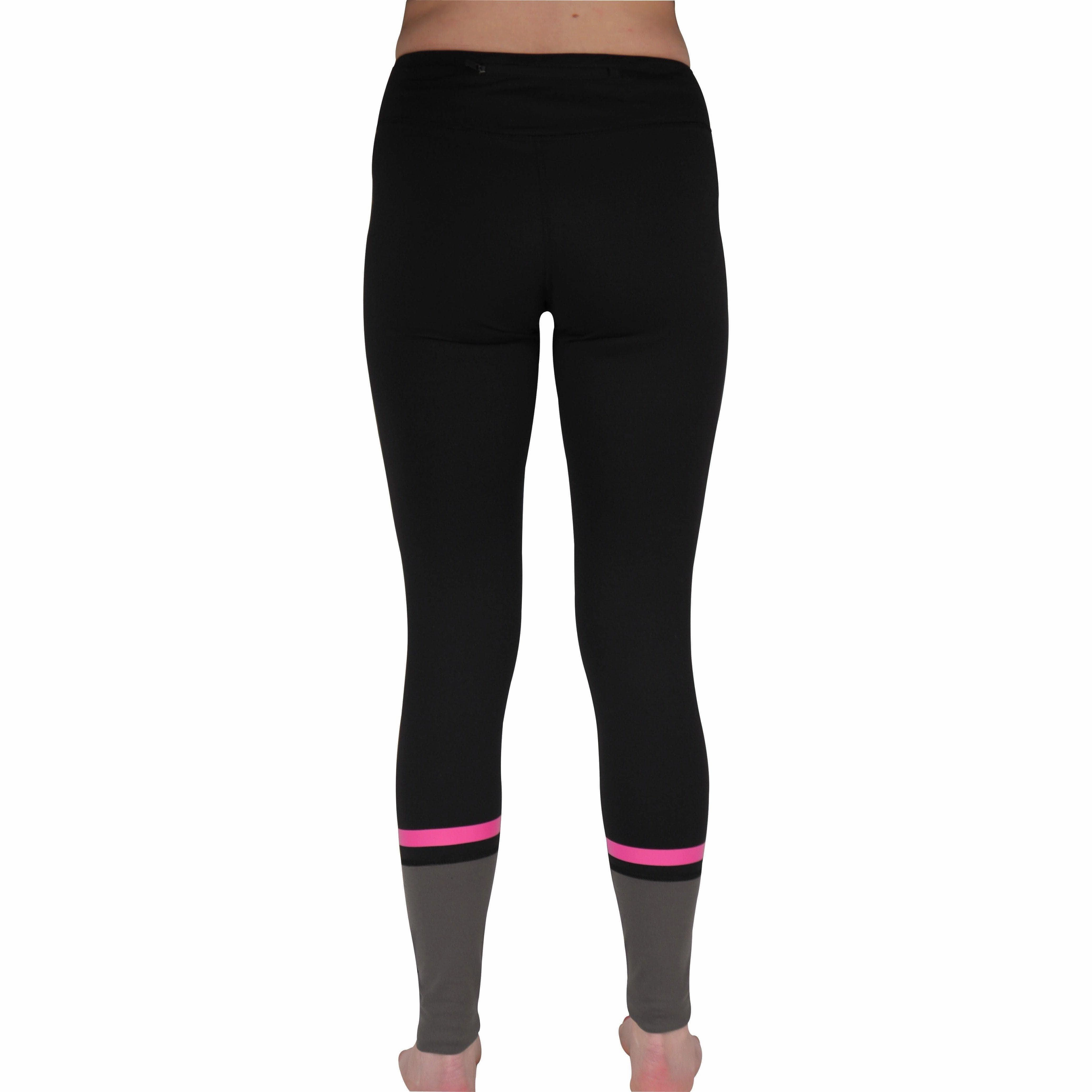 More Mile Power Womens Long Running Tights - Black AntiSagFabricTech