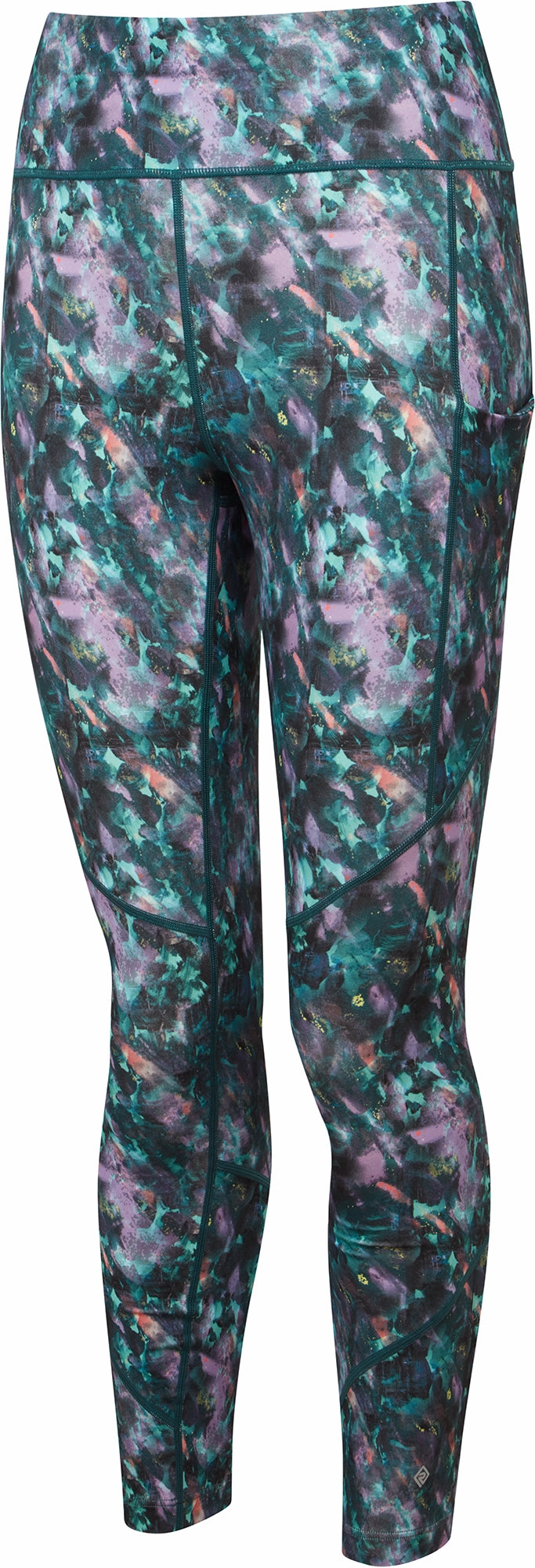 Ribbed waistband Ronhill Tech Womens 7/8 Running Tights - Green