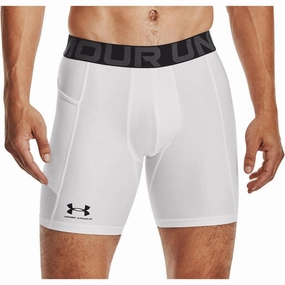 NonIrritatingTags Under Armour HeatGear Mens Short Compression Tights - White