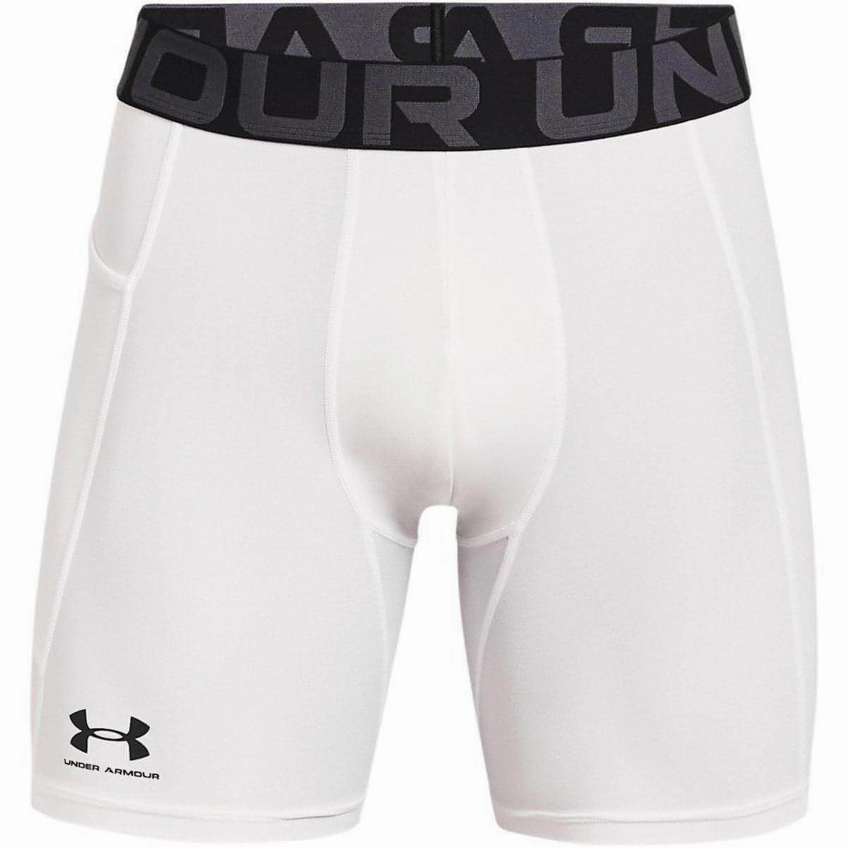Under Armour HeatGear Mens Short Compression Tights - White belt