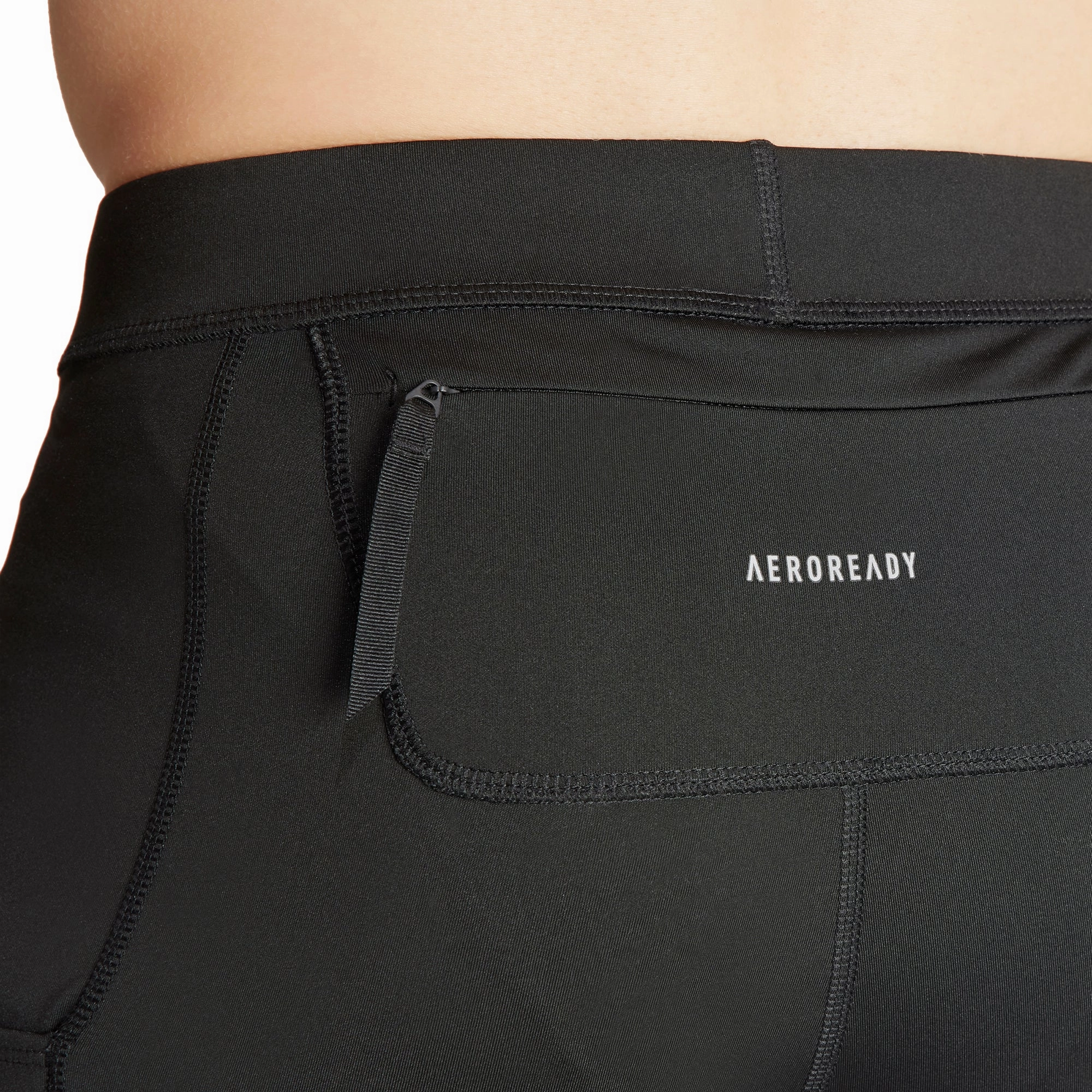 adidas Own The Run Mens Short Running Tights - Black Subtle Charm Low Profile Waistband