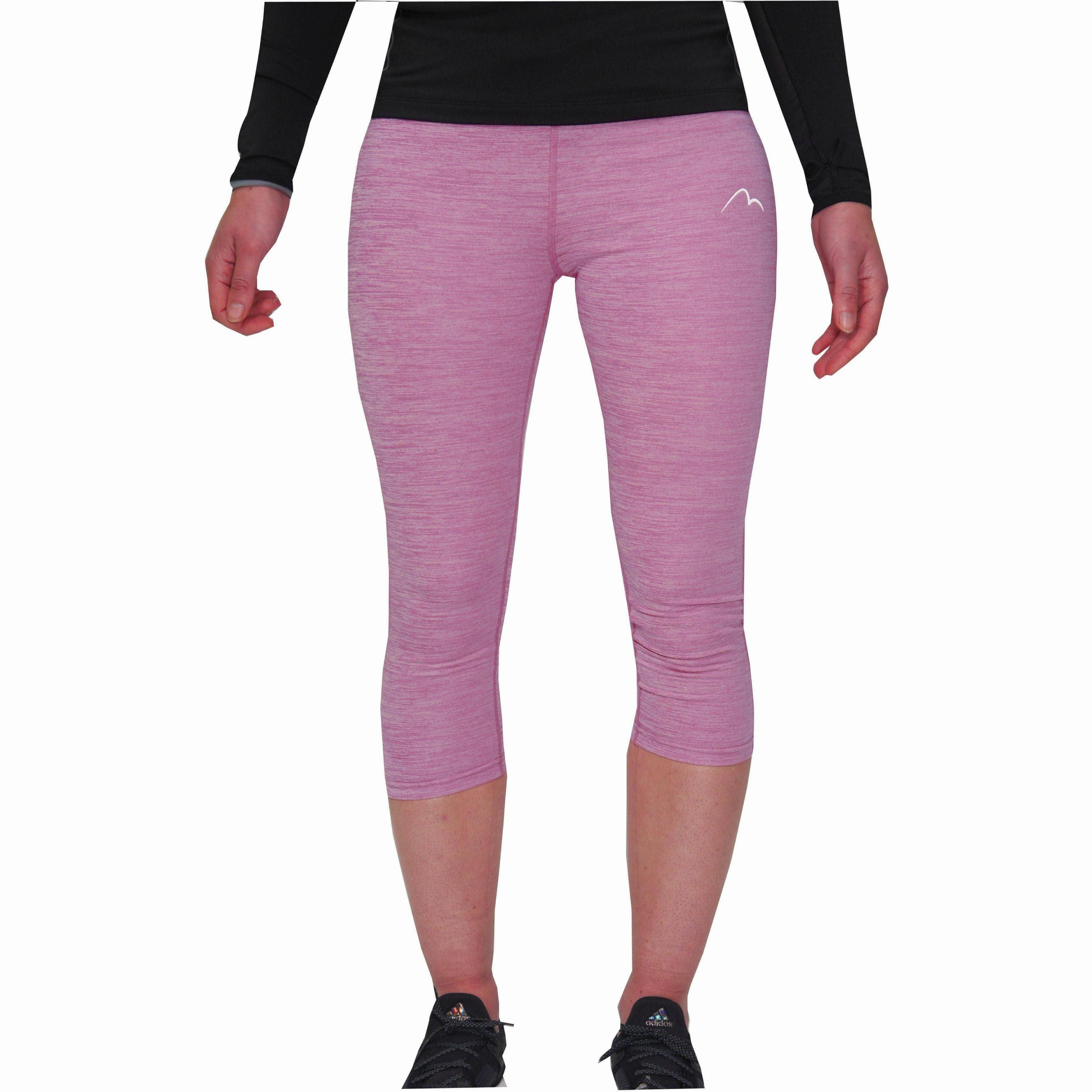 Recreational sports clothing More Mile Heather Womens 3/4 Capri Running Tights - Pink