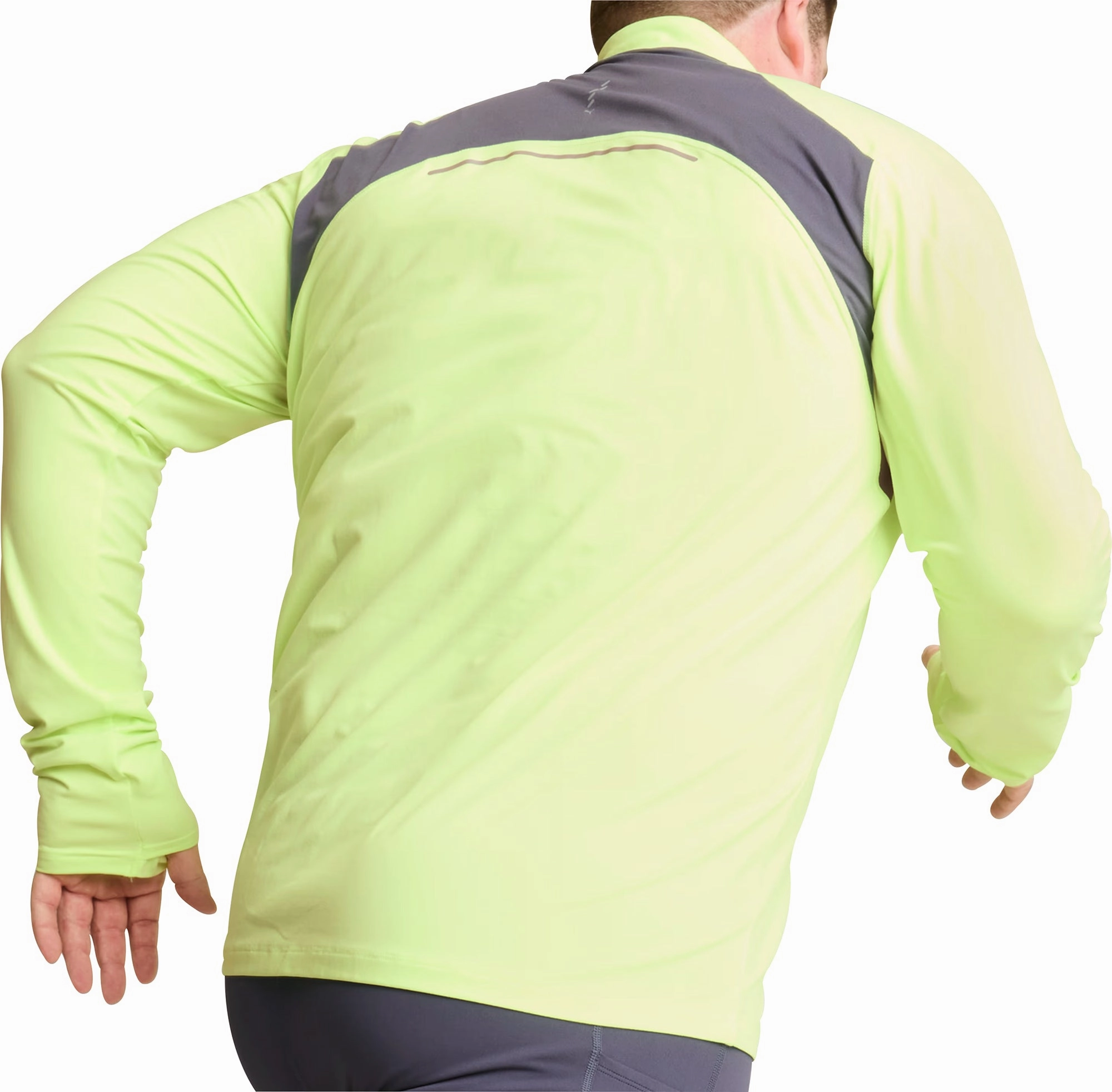 Puma Run Cloudspun Half Zip Long Sleeve Mens Running Top - Green FlexibleJointArticulation Modular Layering System