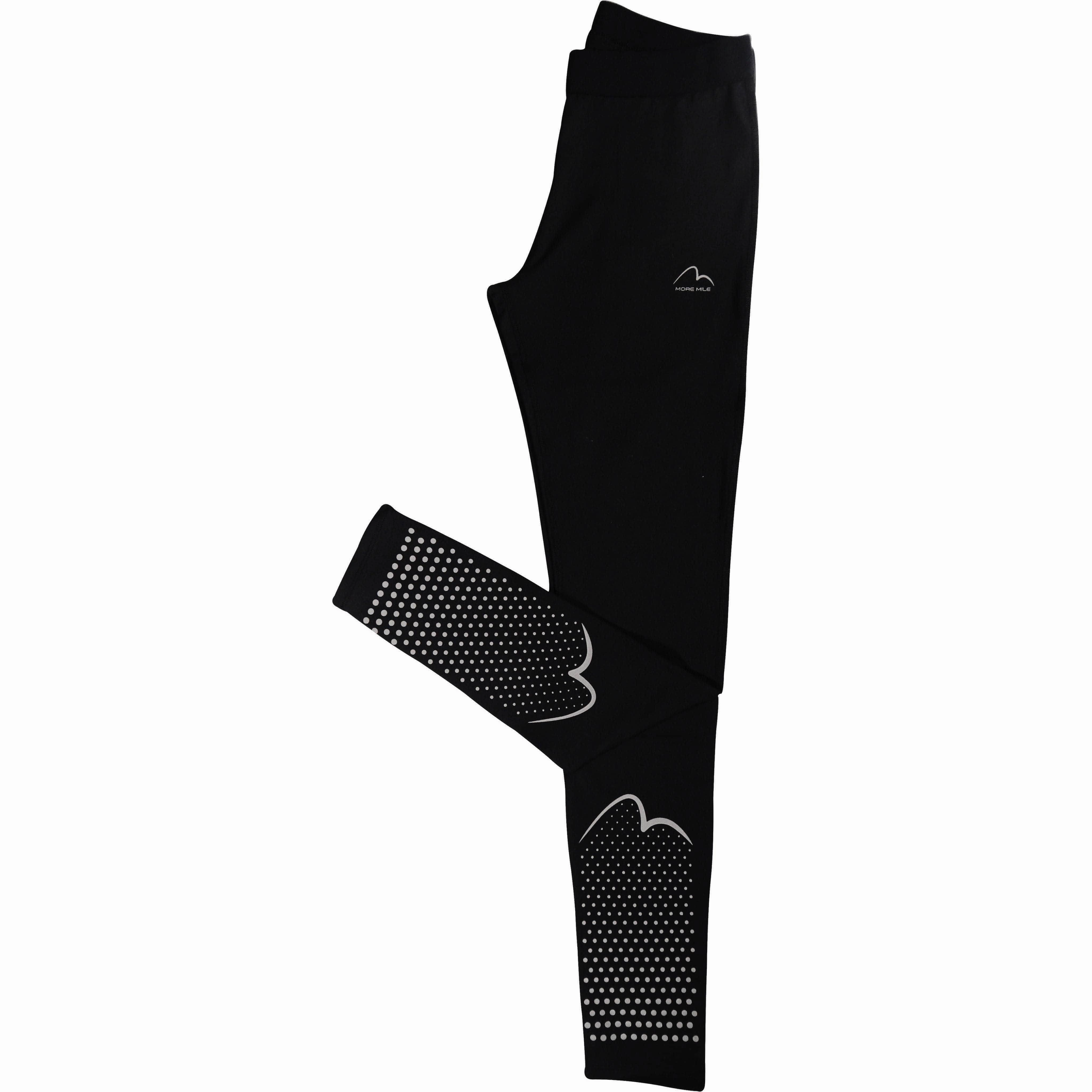 Tweed More Mile Girls Long Running Tights - Black