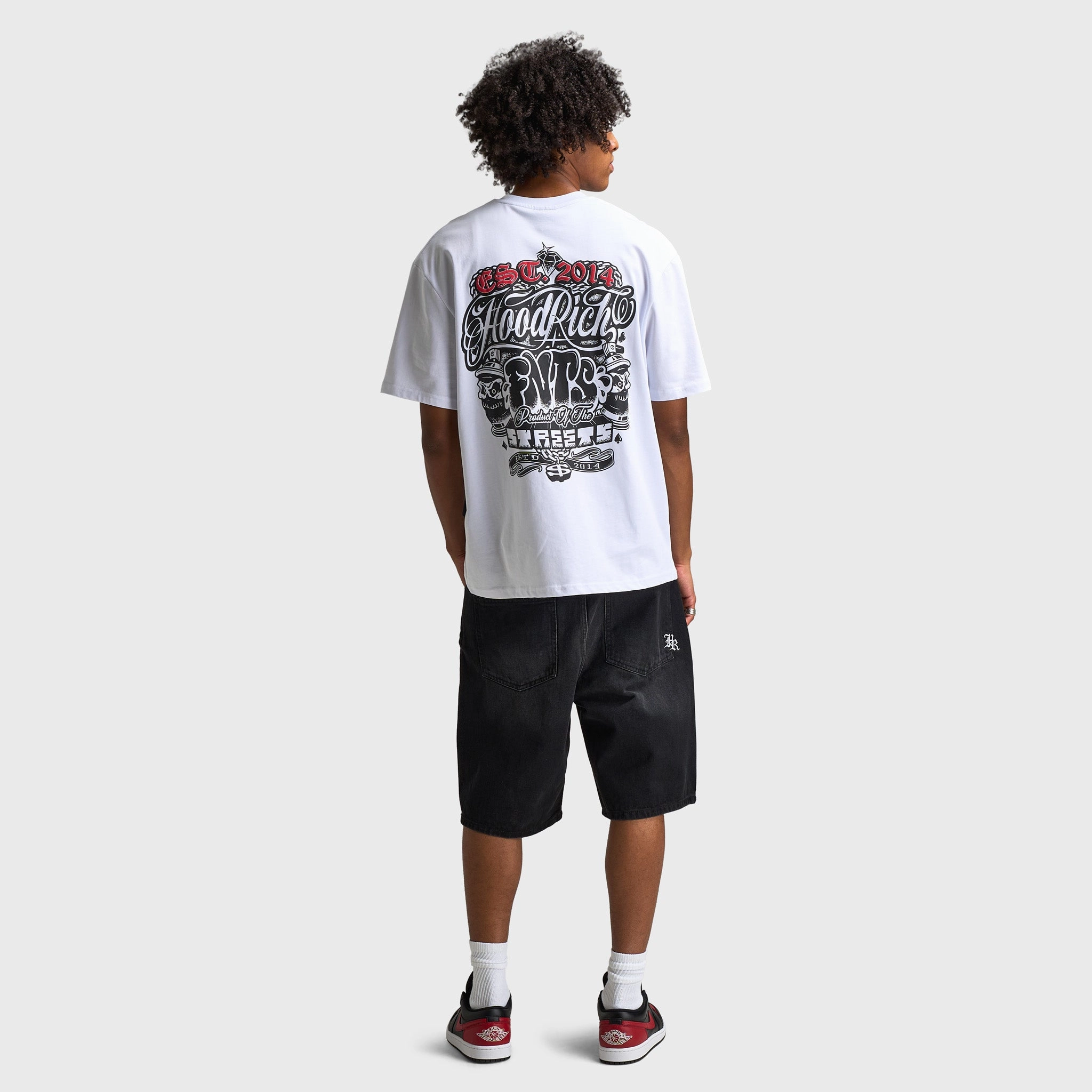 anti - leak short term projects Hoodrich Crown V2 Oversized Graphic T-Shirt White / Lychee - Black