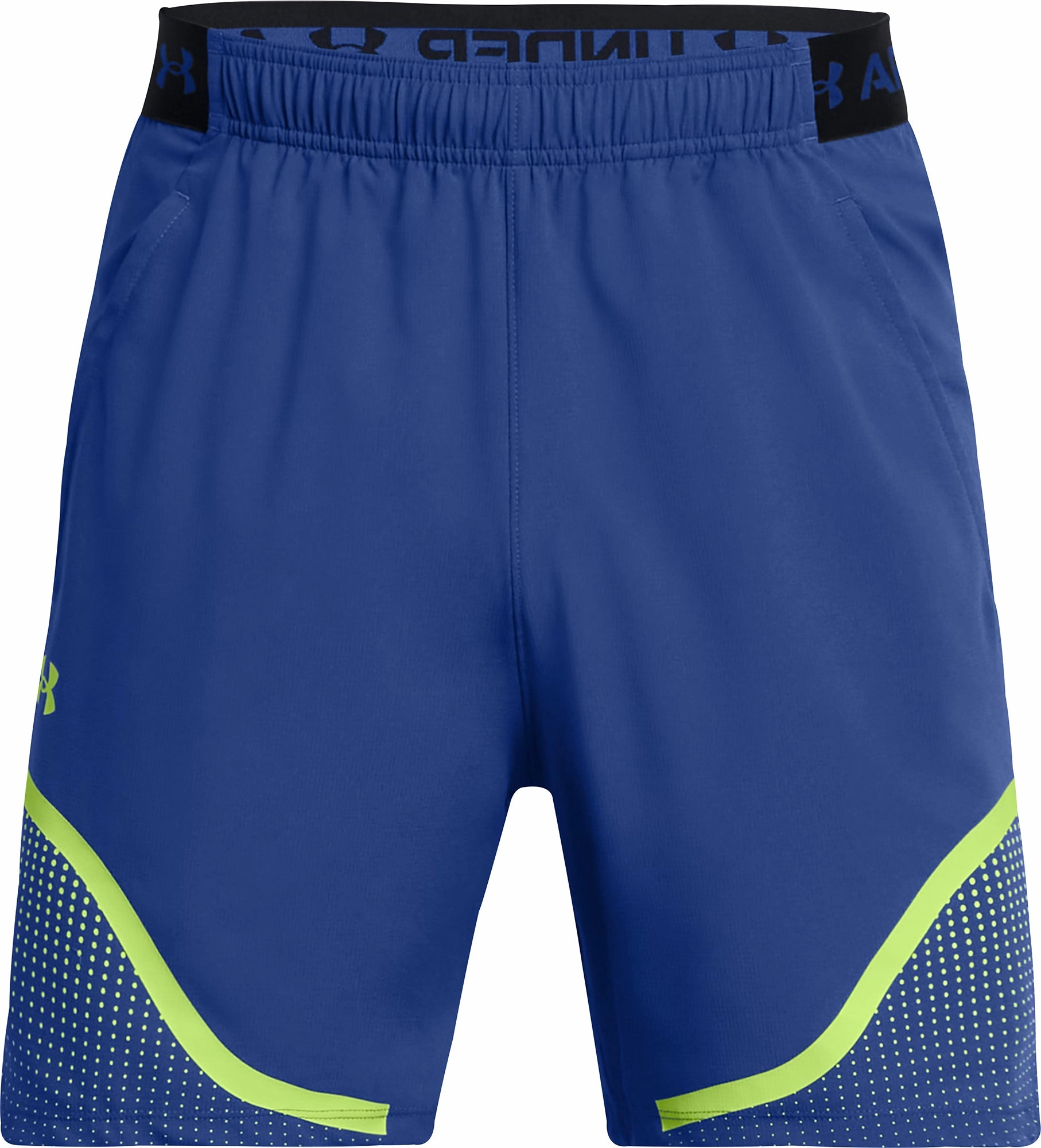 Flexible Waistline Tough Core Under Armour Vanish Woven 6 Inch Graphic Mens Training Shorts - Blue