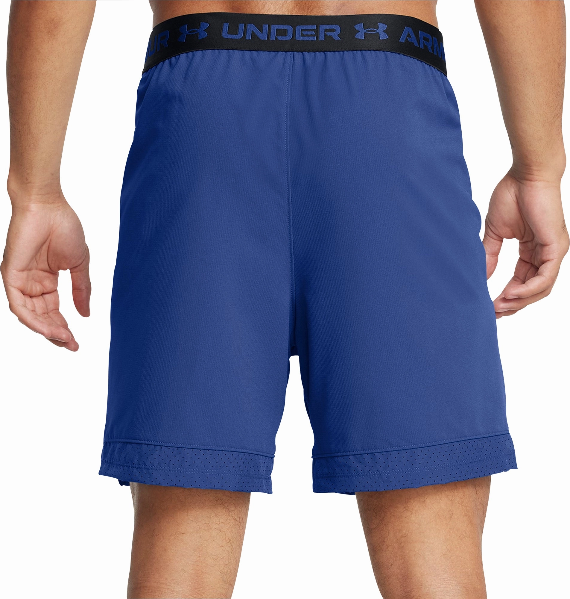 FlexibleCollar Under Armour Vanish Woven 6 Inch Graphic Mens Training Shorts - Blue