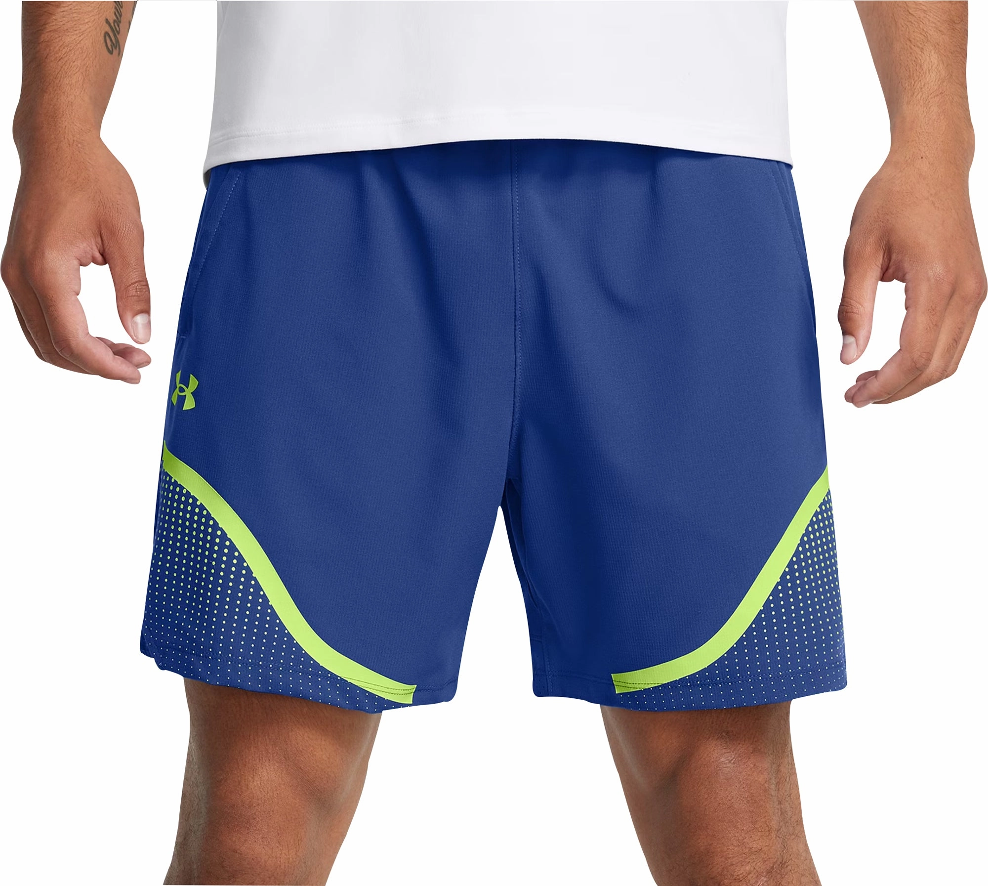 Under Armour Vanish Woven 6 Inch Graphic Mens Training Shorts - Blue DoubleLayered
